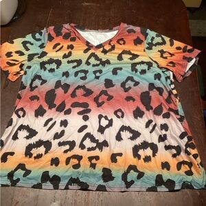 SHEIN Multicolor Leopard Print Kids Tee
